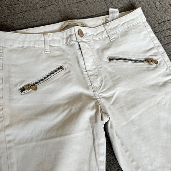 Zara Woman Pale Pink Ankle Gold Zip Jeans Skinny Sz 8 - Picture 4 of 16